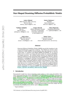 Star-Shaped Denoising Diffusion Probabilistic Models