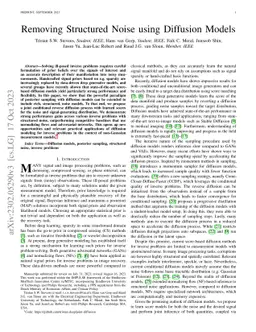 Removing Structured Noise with Diffusion Models