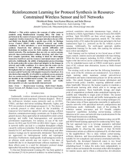 Reinforcement Learning for Protocol Synthesis in Resource-Constrained
  Wireless Sensor and IoT Networks