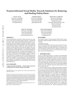 Trauma-Informed Social Media: Towards Solutions for Reducing and Healing
  Online Harm