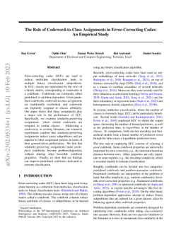The Role of Codeword-to-Class Assignments in Error-Correcting Codes: An
  Empirical Study