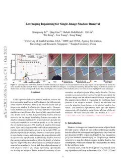 Leveraging Inpainting for Single-Image Shadow Removal