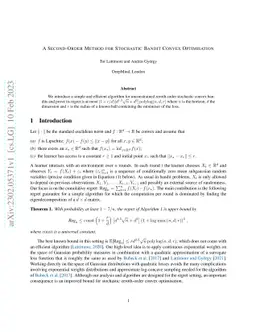 A Second-Order Method for Stochastic Bandit Convex Optimisation