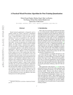 A Practical Mixed Precision Algorithm for Post-Training Quantization