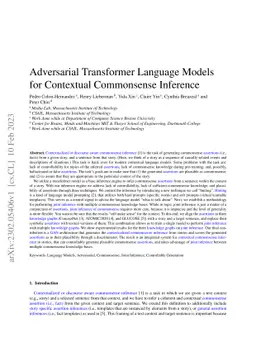 Adversarial Transformer Language Models for Contextual Commonsense
  Inference