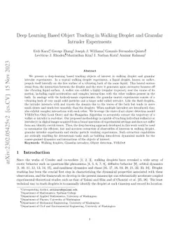 Deep Learning Based Object Tracking in Walking Droplet and Granular
  Intruder Experiments