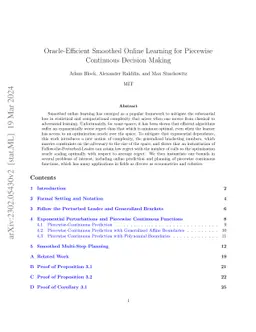 Oracle-Efficient Smoothed Online Learning for Piecewise Continuous
  Decision Making