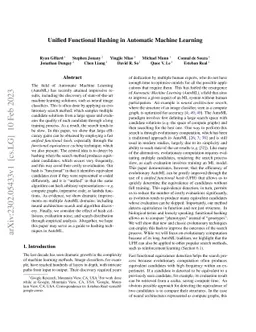 Unified Functional Hashing in Automatic Machine Learning