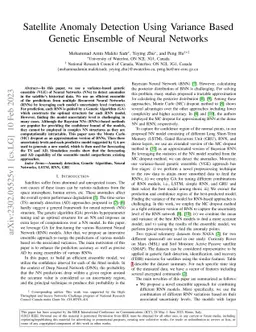 Satellite Anomaly Detection Using Variance Based Genetic Ensemble of
  Neural Networks