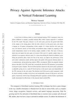 Privacy Against Agnostic Inference Attacks in Vertical Federated Learning