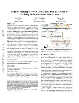 PDSum: Prototype-driven Continuous Summarization of Evolving
  Multi-document Sets Stream