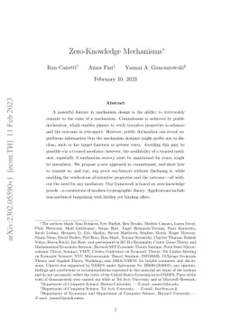 Zero-Knowledge Mechanisms