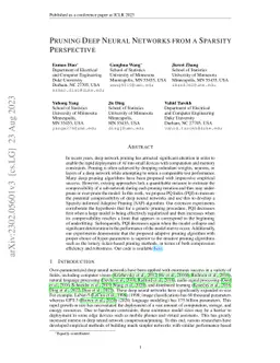 Pruning Deep Neural Networks from a Sparsity Perspective