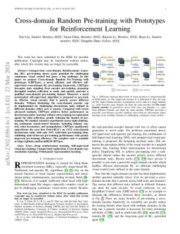 Cross-domain Random Pre-training with Prototypes for Reinforcement Learning