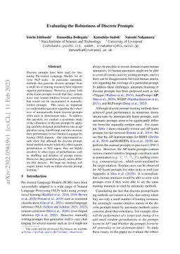Evaluating the Robustness of Discrete Prompts