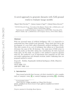 A novel approach to generate datasets with XAI ground truth to evaluate
  image models