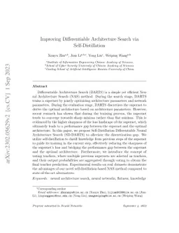 Improving Differentiable Architecture Search via Self-Distillation