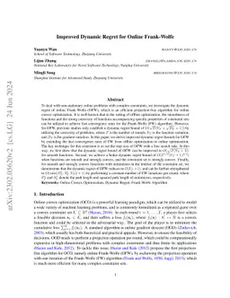 Improved Dynamic Regret for Online Frank-Wolfe