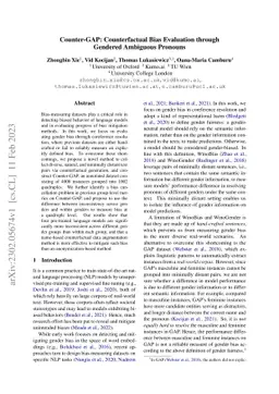 Counter-GAP: Counterfactual Bias Evaluation through Gendered Ambiguous
  Pronouns