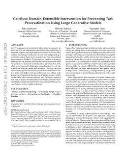 CatAlyst: Domain-Extensible Intervention for Preventing Task
  Procrastination Using Large Generative Models