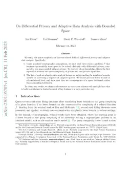 On Differential Privacy and Adaptive Data Analysis with Bounded Space