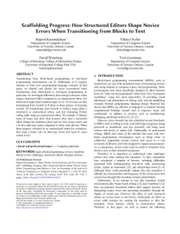 Scaffolding Progress: How Structured Editors Shape Novice Errors When
  Transitioning from Blocks to Text