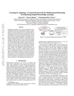 Learning by Applying: A General Framework for Mathematical Reasoning via
  Enhancing Explicit Knowledge Learning