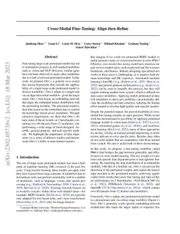 Cross-Modal Fine-Tuning: Align then Refine