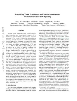 Rethinking Vision Transformer and Masked Autoencoder in Multimodal Face
  Anti-Spoofing