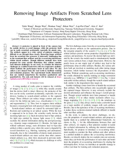 Removing Image Artifacts From Scratched Lens Protectors