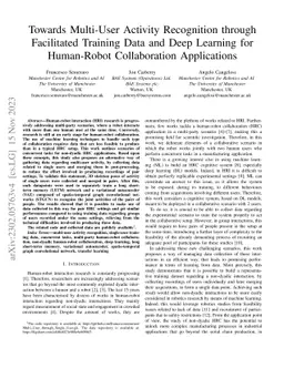 Towards Multi-User Activity Recognition through Facilitated Training
  Data and Deep Learning for Human-Robot Collaboration Applications
