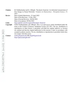 Stochastic Surprisal: An inferential measurement of Free Energy in
  Neural Networks