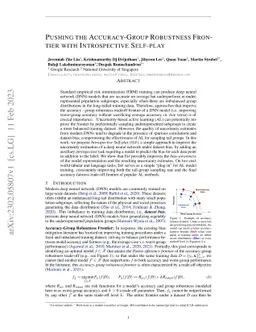 Pushing the Accuracy-Group Robustness Frontier with Introspective
  Self-play