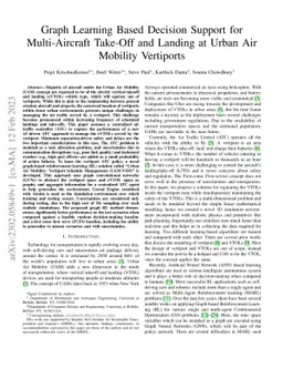 Graph Learning Based Decision Support for Multi-Aircraft Take-Off and
  Landing at Urban Air Mobility Vertiports