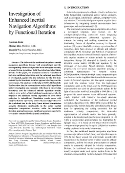 Investigation of Enhanced Inertial Navigation Algorithms by Functional
  Iteration