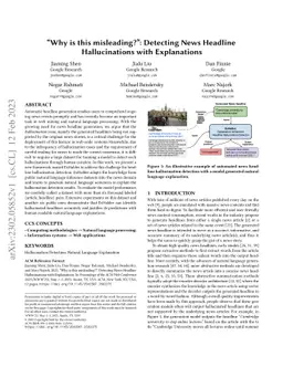 "Why is this misleading?": Detecting News Headline Hallucinations with
  Explanations