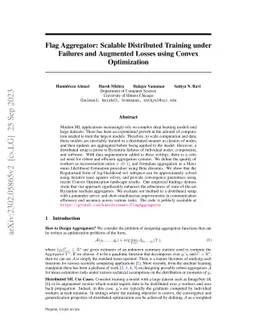 Flag Aggregator: Scalable Distributed Training under Failures and
  Augmented Losses using Convex Optimization