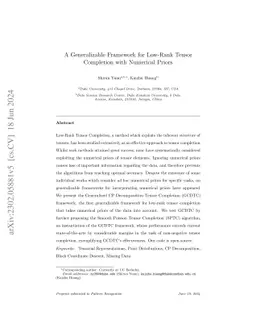 A generalizable framework for low-rank tensor completion with numerical
  priors