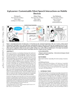 LipLearner: Customizable Silent Speech Interactions on Mobile Devices