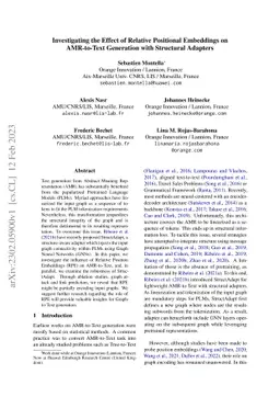Investigating the Effect of Relative Positional Embeddings on
  AMR-to-Text Generation with Structural Adapters