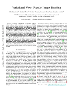 Variational Voxel Pseudo Image Tracking