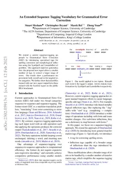 An Extended Sequence Tagging Vocabulary for Grammatical Error Correction
