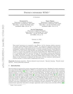 Physics informed WNO