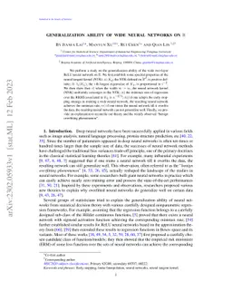 Generalization Ability of Wide Neural Networks on $\mathbb{R}$