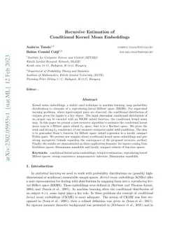 Recursive Estimation of Conditional Kernel Mean Embeddings