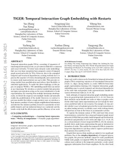 TIGER: Temporal Interaction Graph Embedding with Restarts