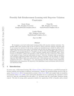 Provably Safe Reinforcement Learning with Step-wise Violation
  Constraints