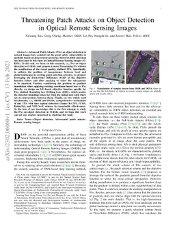 Threatening Patch Attacks on Object Detection in Optical Remote Sensing
  Images