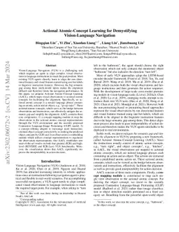 Actional Atomic-Concept Learning for Demystifying Vision-Language
  Navigation