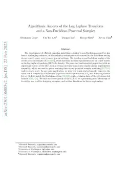 Algorithmic Aspects of the Log-Laplace Transform and a Non-Euclidean Proximal Sampler